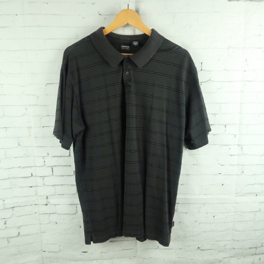 ARROW POLO SHIRT BUNDLE BLACK & GREEN WITH STRIPES SIZE LARGE - Picture 9 of 15